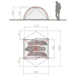 Space Seamless 2-3 Personen Ultraleichtzelt